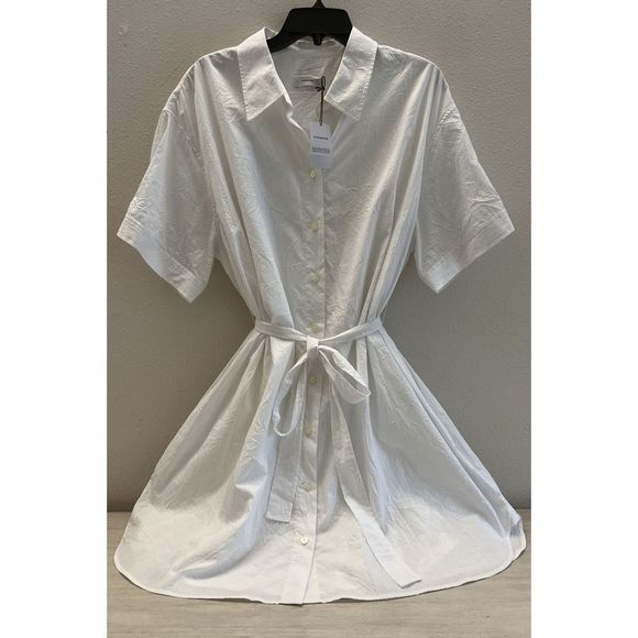COACH CH064 Wrinkled Button Down Dress Women's Size XL White - Picture 1 of 11
